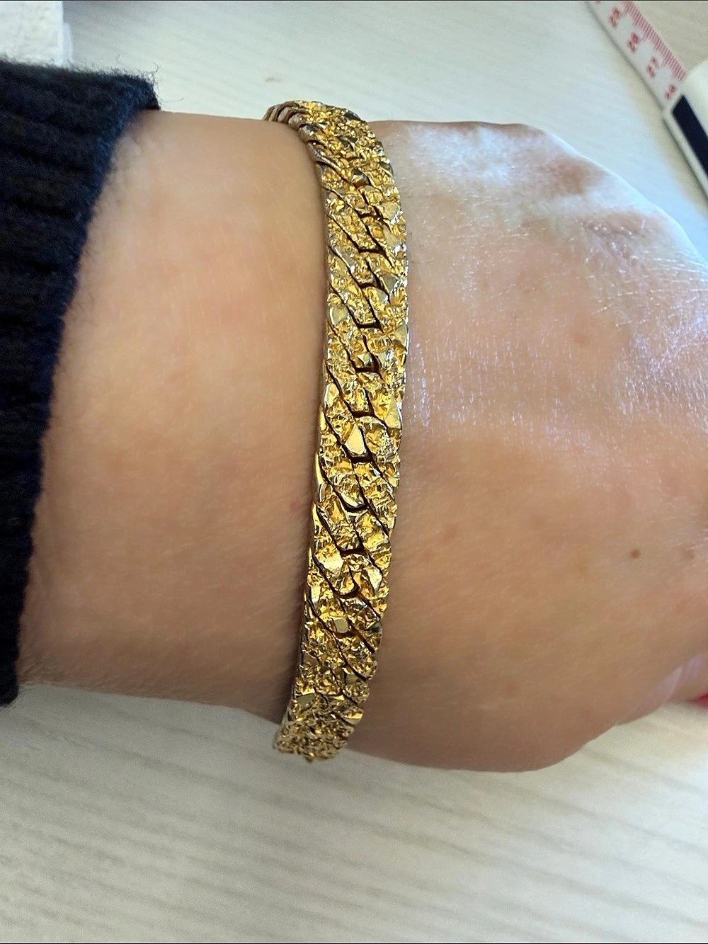 Gold-Tone Textured Bracelet Like New